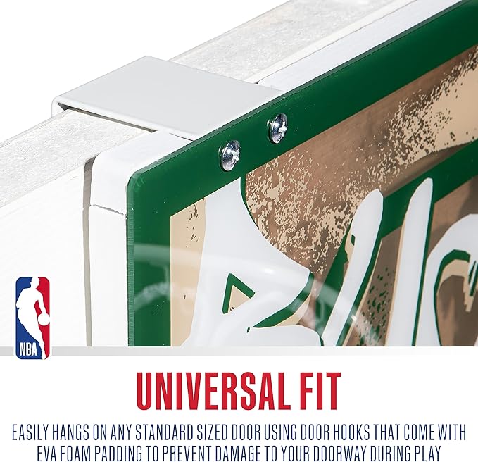 Franklin Sports NBA Team Over the Door Basketball Hoops - Kids Indoor Mini Basketball Hoop + Ball Set - NBA Fan Mini Hoops