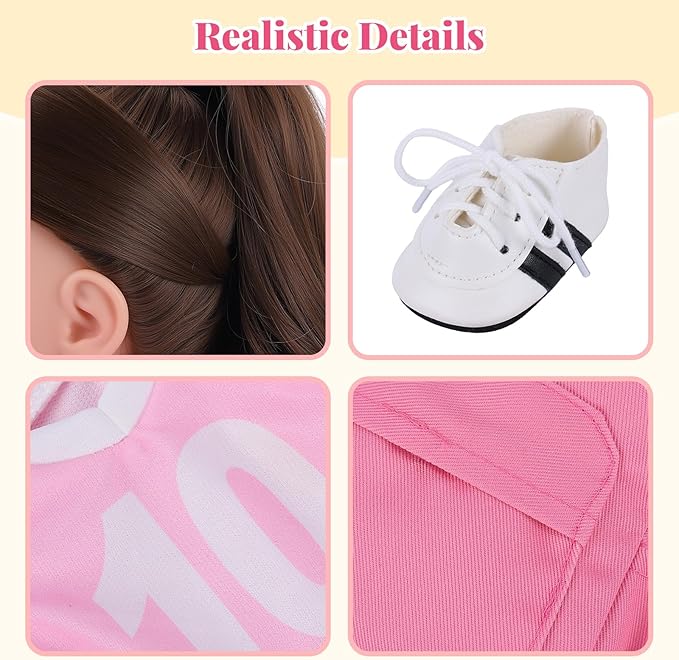 BABESIDE American Realistic Baby Doll Girl, 16 Inch Pretend Play Dolls Set, Real Life Baby Dolls Complete with Clothes and Toy Accessories for Kids Age 3+