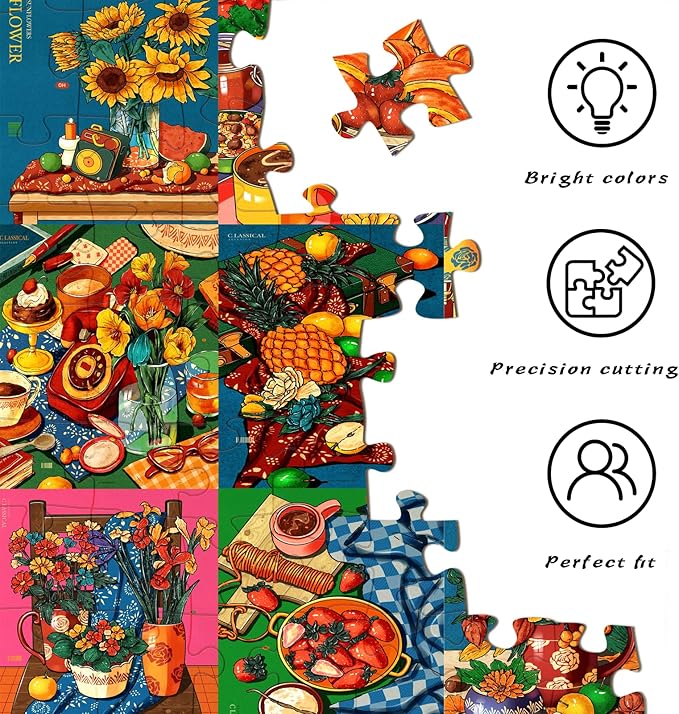 HUADADA Puzzles for Adults 1000 Pieces, 3x3 Grid Illustration Challenge Puzzle, Original llustration 1000 piece Puzzle for Adults ‌Family Interactive Game Gift