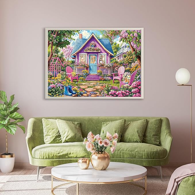 Jigsaw Puzzles for Adults 1000 Pieces, Interlock Perfectly No Dust, Impossible Difficult Hard Fun 1000 Piece Jigsaw Puzzles for Adults-1:1 Poster-Pink Flower Room