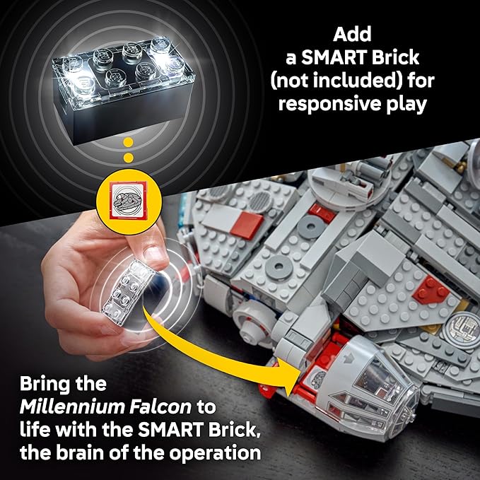 LEGO Star Wars SMART Play: Millennium Falcon Starship Building Toy for Kids - Compatible Set with 4 SMART Tags and 4 Minifigures - Gift for Boys, Girls and Fans Ages 9+ - 75426