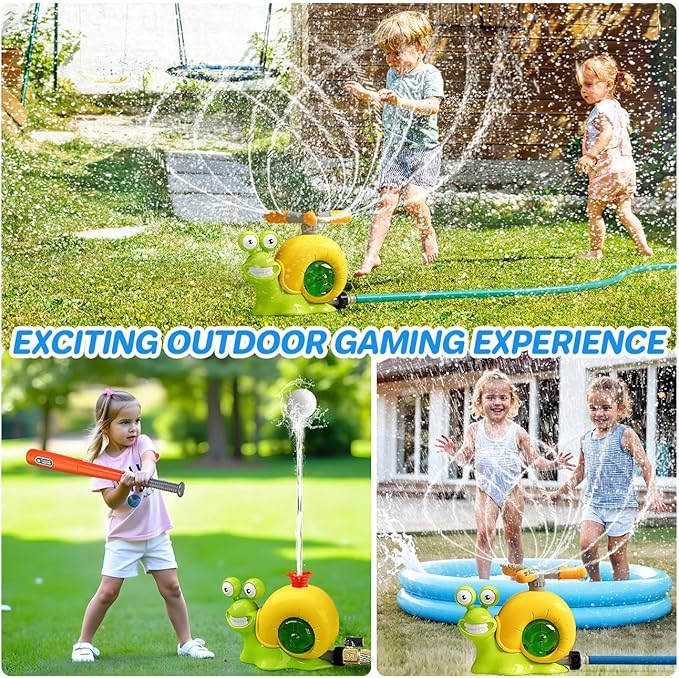 Baseball Water Sprinkler Toys - Outdoor Water Toys for Kids Ages 4-8 8-12 - Summer Water Spray Game for Lawn Backyard Garden - Toddler Outside Toys for 4 5 6 7 8 11 12 Year Old
