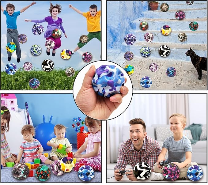 6 Pack Astro Jump Ball, Multicolored Spaceballs, Super High Bouncing Lightweight for Children, Bouncy Balls, Jumping Toy for Stress Relief