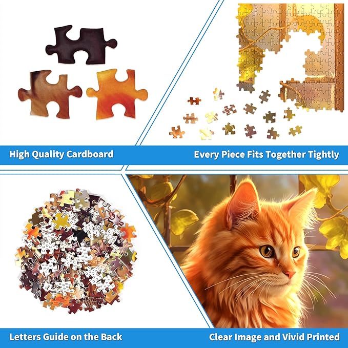 1000 Piece Puzzle for Adults Window Cat Puzzles 1000 Pieces Reading Cat Jigsaw Puzzles 1000 Pieces Cute Kitten Puzzle Cozy Retreat Puzzles for Adults Seniors Teens Challenging Gift