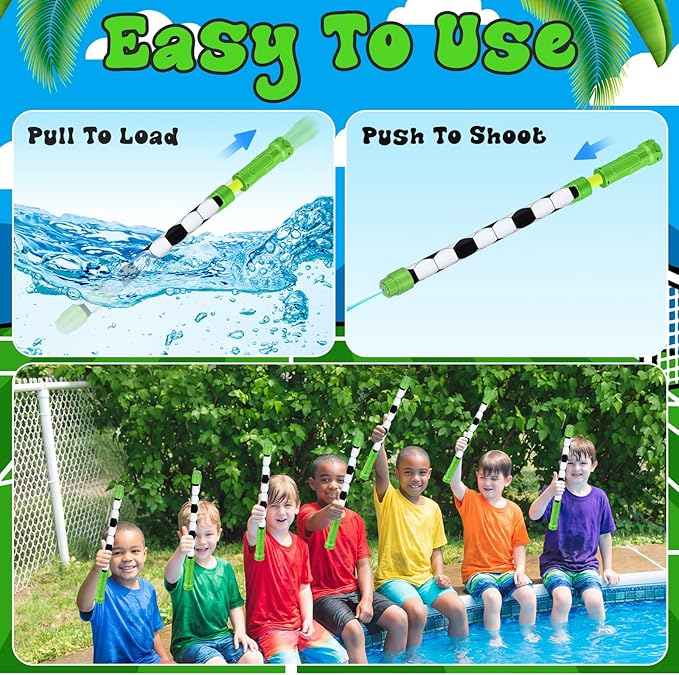 12 Pcs Soccer Party Favors, 15'' Water Guns Bulk for Kids Water Squirt Blasters Guns, Summer Activity Swimming Pool Backyard Beach Outdoor Toys for Kids Adults, 39 ft Range Shooter