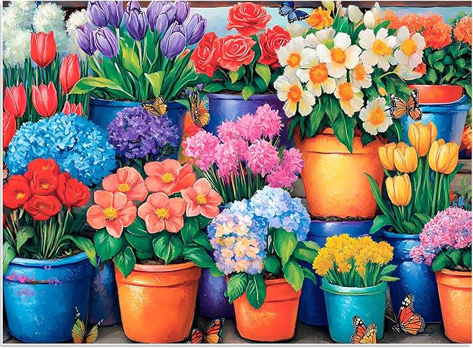 Puzzles 500 Pieces for Adults, Flower Butterfly Puzzles, Recycled Cardboar Jigsaw Puzzle 500 Pieces for Seniors, Challenging Puzzle Family Activity Great Gift for Friends, 20.5 X 15 inches