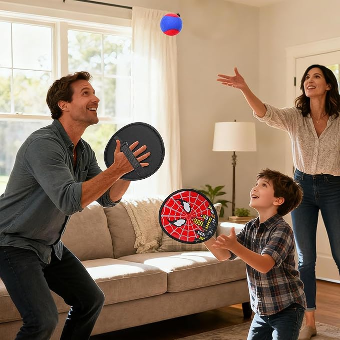 Toss and Catch Ball Game for Kids, 2 PCS Beach Outdoor Toys Set, Toddler Baseball Glove & Catch Ball Toy for Yard Beach Camping Birthday for 3 4 5 6 7 8-12 Year Old Boys Girls
