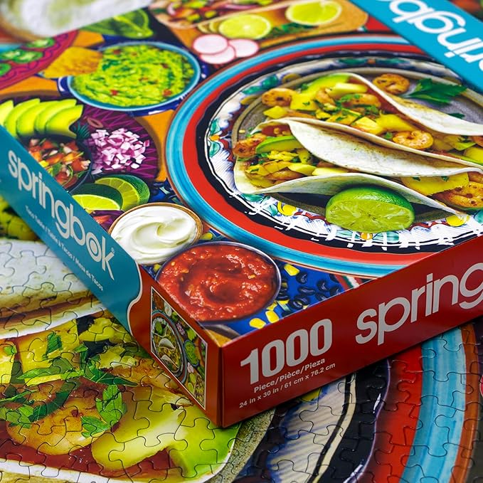 Springbok Taco Table 1000 Piece Jigsaw Puzzle for Adults - Cinco de Mayo Taco Party Theme Great for Game Nights - Finished Size of 30" x 24"