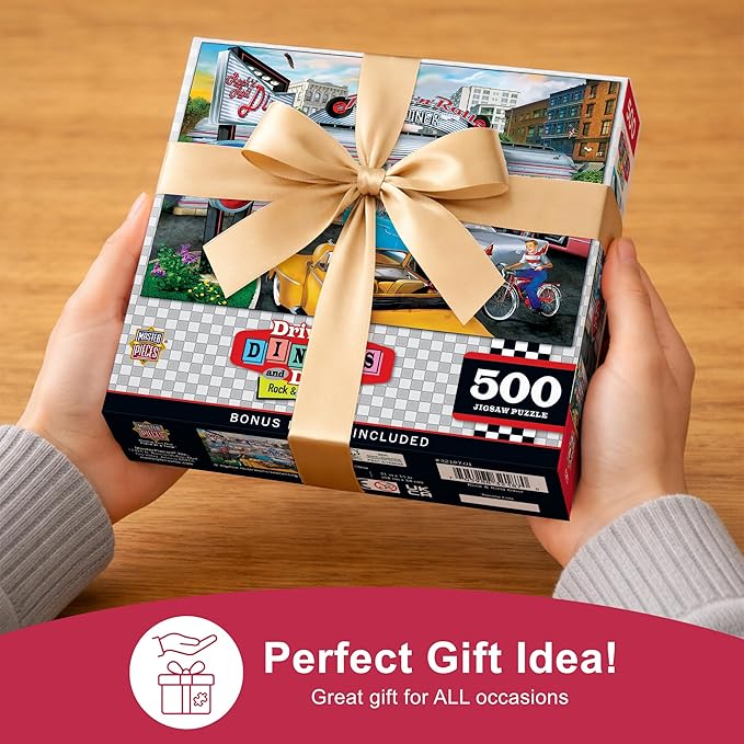 Masterpieces 550 Piece Jigsaw Puzzle For Adults, Family, Or Kids - Rock & Rolla Diner - 18"x24"