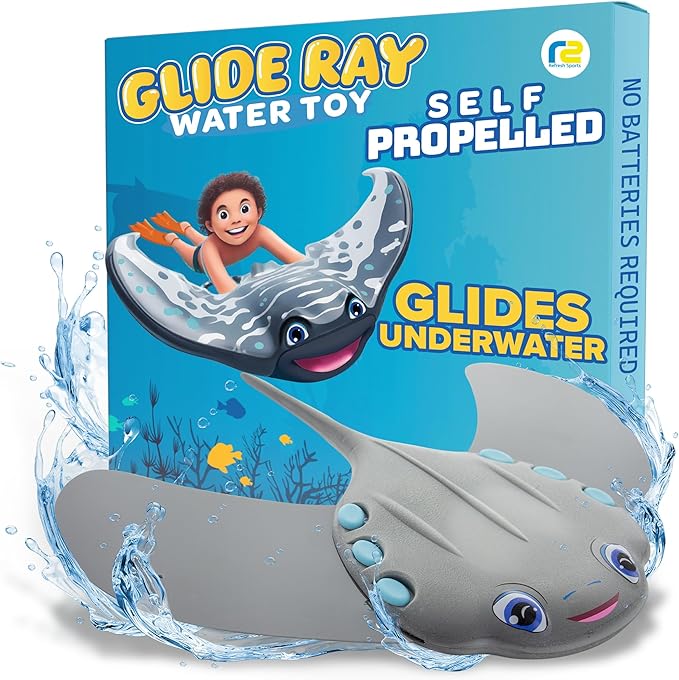 Swimming Pool Toys for Kids: Stingray Pool Torpedo Swim Toy - Self Propelled Water Toy Glides Underwater - Best Water Games & Outdoor Gifts for Boys & Girls - Diving Toys For Kids Ages 5 6 7 8 9 10 +
