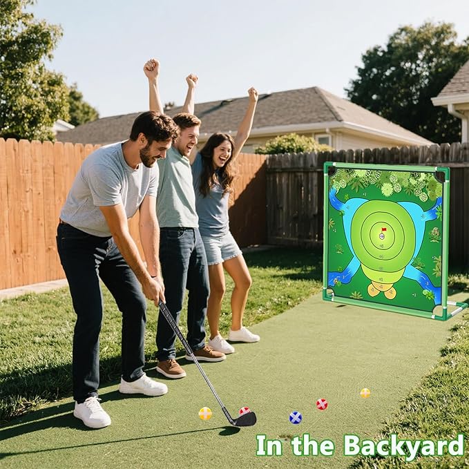 Golf Chipping Game, Play PortableGolf Target Practice Game Set, Fun Indoor & Outdoor Family Yard Game for Backyard, Beach, Parties, Office (Golf Chipping Game Set)