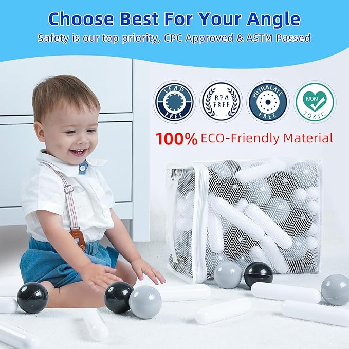 STARBOLO Ball Pit Balls for Kids -Pack of 150 200 500 Colorful Ball Pit Balls Crush Proof Plastic Toy Balls for Toddlers Ball Pit, Ball Pit Play Tent, Baby Pool Water Toys