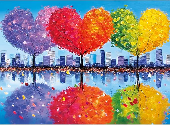 300 Piece Puzzles for Adults,Tree of Love Puzzle for Adults Kids Seniors,Large Piece Fun Puzzle for Kids Ages 8-10 10-12,Challenging Trees of Nature Seasons Puzzles Perfect for Game Nights,20.5x15 in