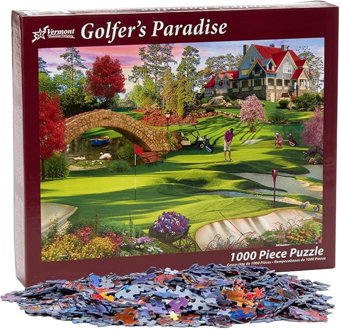 Vermont Christmas Company Golfer's Paradise Jigsaw Puzzle 1000 Piece