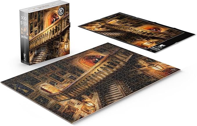 Ceaco - Silver Select - Thomas Kinkade Harry Potter - Grand Staircase - 500 Piece Jigsaw Puzzle for Adults - Challenging Puzzle Perfect for Game Nights