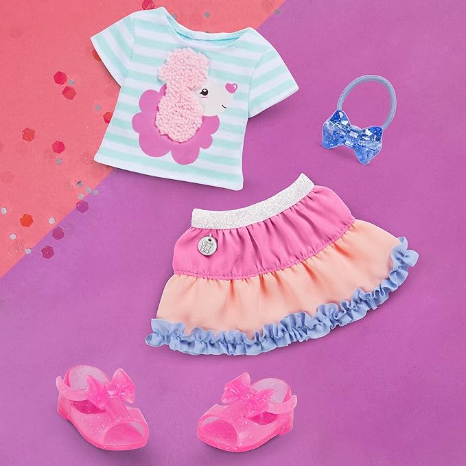 Glitter Girls – 14-Inch Doll Clothes – Poodle Cuddles Fashion Outfit with Hair Bow – 3+ Years– Children’s Toys