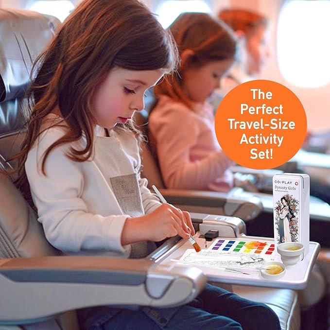 COIPLAY 648 Color Blocks Watercolor Paint Set, 52-Bookmarks, 3 Brushes, Silicone Cup, Dynasty Girls Coloring Books, for All Ages, Travel-Friendly, Easy to Use, All in One Art Supplies Craft kit