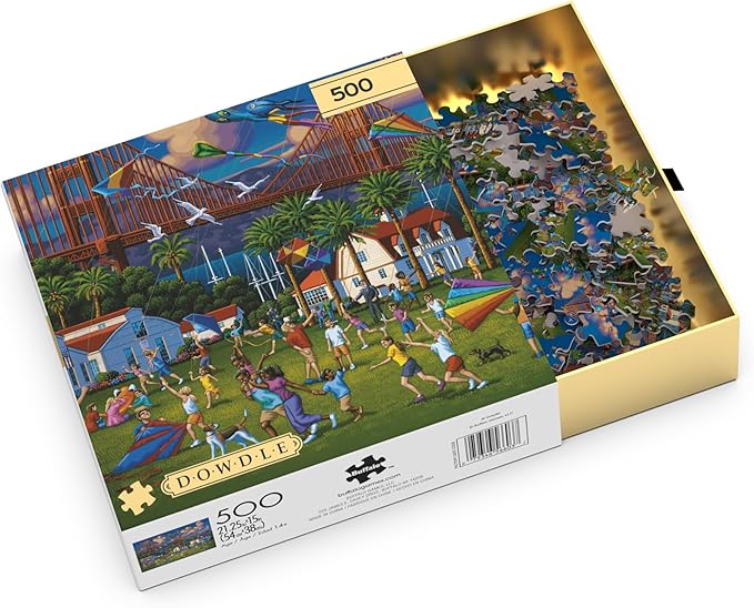 Buffalo Games - Gold - Eric Dowdle - Golden Gate Bridge - 500 Piece Jigsaw Puzzle for Adults - Challenging Puzzle Perfect for Game Nights