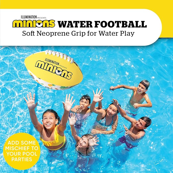 Minions Water Football Pool Toy, Kids Beach and Pool Football for Summer Water Games, Backyard, Parties, and Outdoor Play