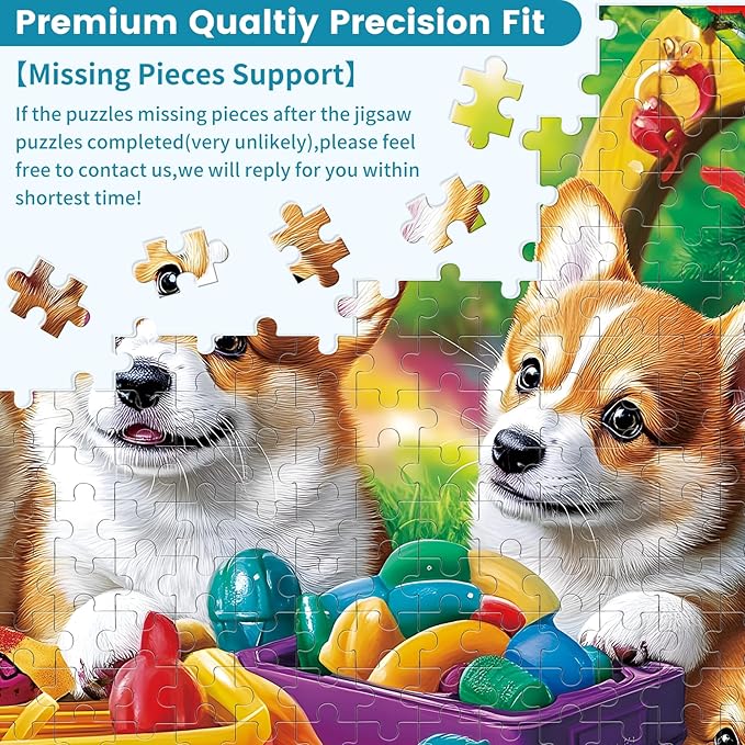 300 Pieces Dog Puzzles for Adults, Puppy and Toys Puzzle for Adults Children Seniors, Retro Style Puzzle 300 Pieces, Gift for Birthday, Home Decor, Fun for Family Entertainment(20.5 * 15 in)