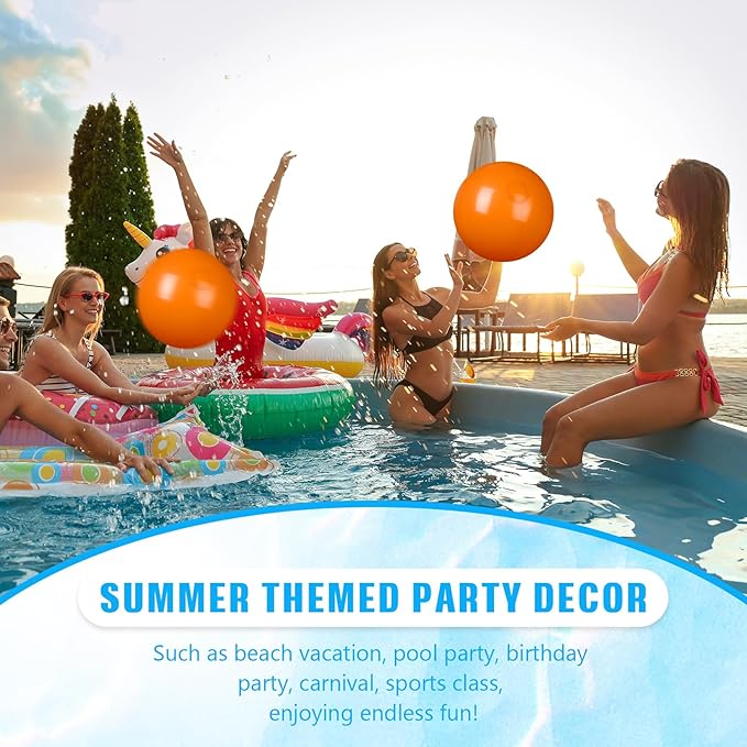 4 Pcs Inflatable Beach Ball 20 inch Swimming Pool Balls Summer Outdoor Decor Beach Balls Ornaments Floatable Ball for Swimming Pool Birthday Party Supplies