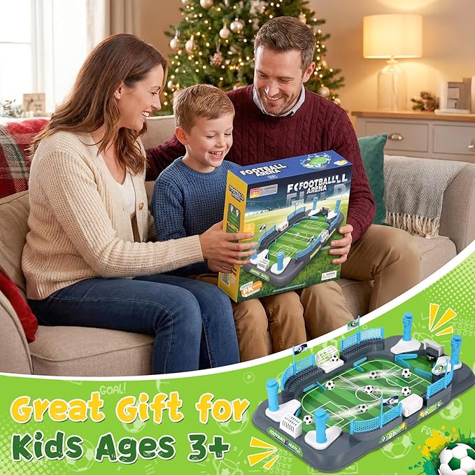 Soccer Board Game for Kids, Mini Foosball Table Game, Portable Tabletop Interaction Pinball Sports Game Toy, Indoor Family Playroom Party Birthday Toy Gift for 3 4 5 6 7 8-12 Year Old Boys Girls