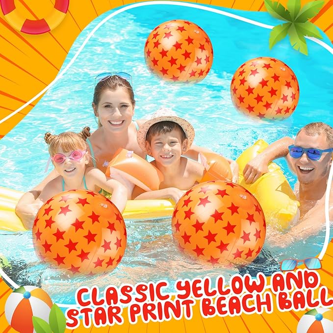 12 Pack Anime Beach Ball 8.5 in Inflatable Beach Balls Bulk for Kids & Adults Cartoon Swimming Pool Toys Pool Party Favors for Birthday Summer Outdoor