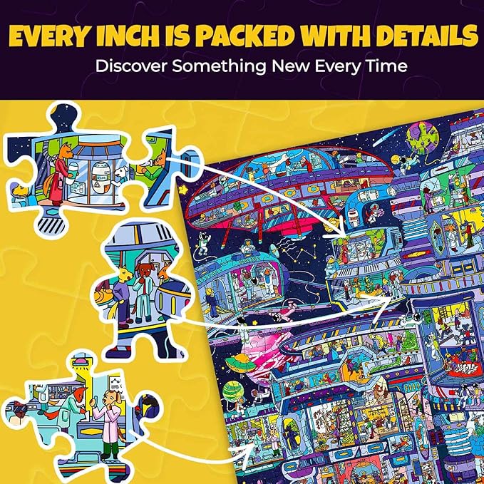 QUOKKA 1000 Piece Jigsaw Puzzle for Adults Galactic Tails – Puzzles for Adults 1000 Pieces Premium Box Packaging - Extra Fun with Hidden Secrets & Audio Story – Perfect Relaxation & Creativity & Gift