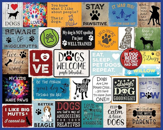 White Mountain 1000 Piece Jigsaw Puzzle Dog Quotes Collage Puzzles with Large Pieces Gift for Adults and Family 24"x30" - I Love Dogs