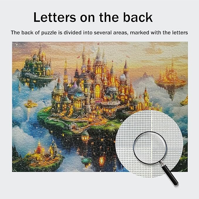 Jigsaw Puzzles for Adults 1000 Pieces Impossible Hard Difficult Challenging Puzzles for Adults 1000pc Puzzles City of The Skyward Kingdoms Jigsaw Puzzle 1000 Pieces 28 x 20 inch