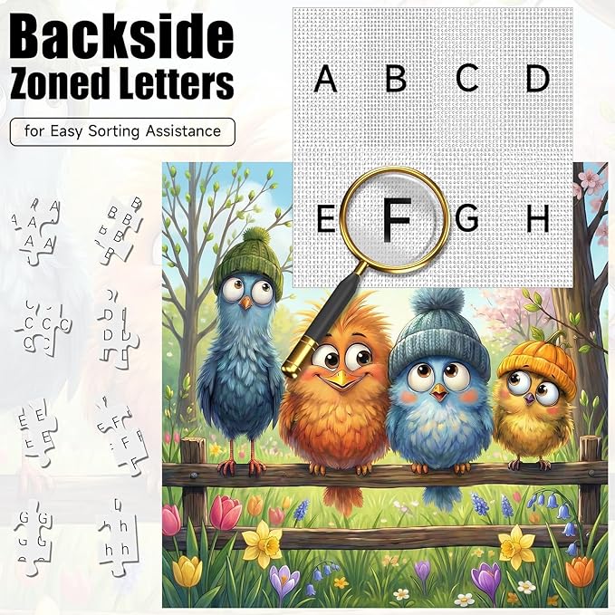 1000 Piece Jigsaw Puzzle for Adults, Cute Bird Animal Pattern, Back with Letters, Ideal for Home Decor & Puzzle Lover Gifts