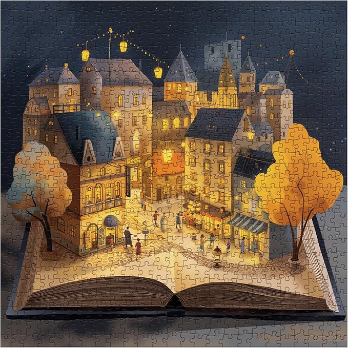 Fantasy Book Villages Puzzles for Adults 1000 Pieces Nature, Vintage Country Towns Beautiful Landscape Art Jigsaw Puzzles, Impossible Hard Difficult Challenging Puzzle