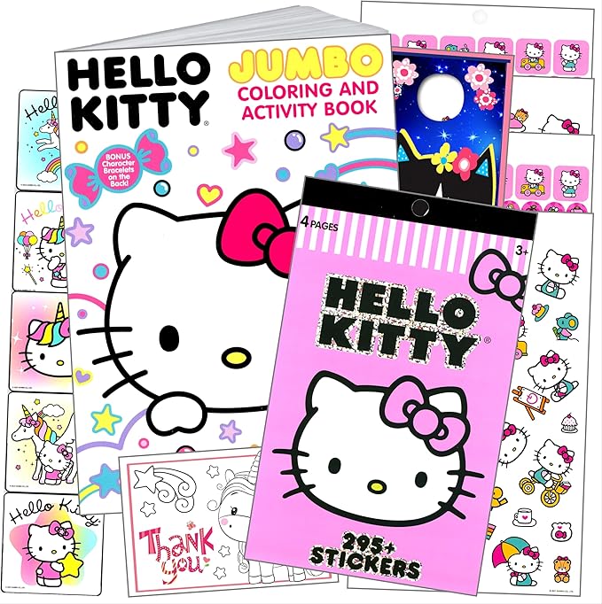 Bendon Hello Kitty Coloring Book and Stickers with Coloring Book, Stickers, Reward Sticker Set, and More