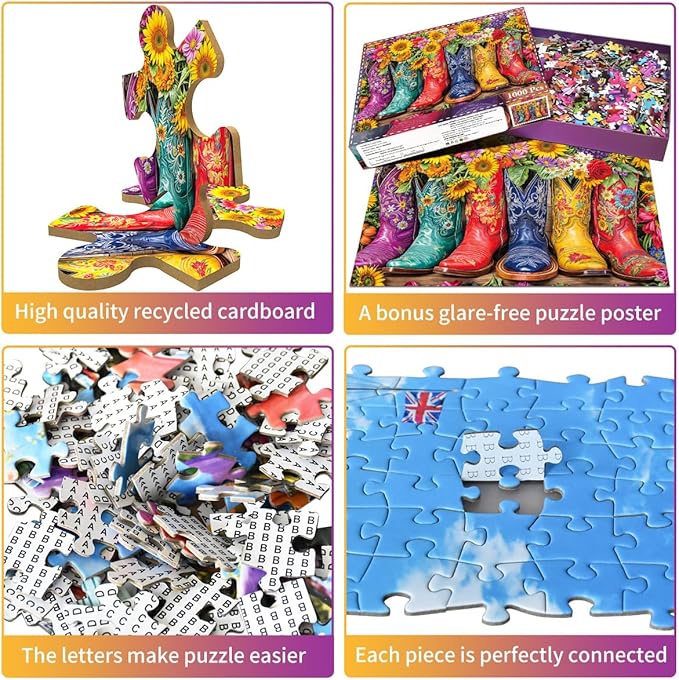 Jigsaw Puzzles for Adults 1000 Piece Puzzle for Adults 1000 Pieces Puzzle 1000 Pieces-Flower Boots