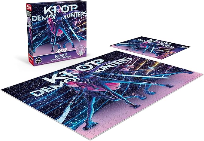 Buffalo Games – HUNTR/X - 500 Piece Kpop Demon Hunters Foil Jigsaw Puzzle - Colorful Puzzles – Precision-Cut Pieces, Beautiful Artwork, and Hours of Fun