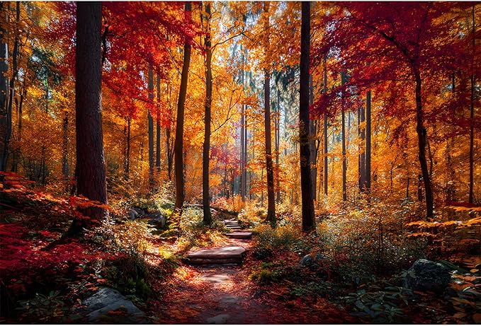 Jigsaw Puzzles for Adults 1000 Pieces Puzzles Impossible Hard Difficult Challenging Puzzles for Teens Autumn Maple Leaves Forest Tree Landscape Jigsaw Puzzle 1000 Pieces 28 x 20 inch