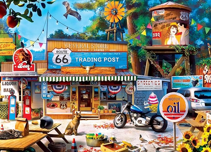 MasterPieces - 1000 Piece Jigsaw Puzzle, Trading Post on Route 66, Fun for Adults, Family, Kids, 19.25" x 26.75"