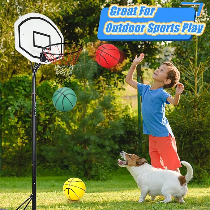 6" Mini Basketball Toy for Mini Pool Balls, Small Basketball for Over The Door Hoop, PVC Beach Balls for Kids Toddler Indoor 3 Pack