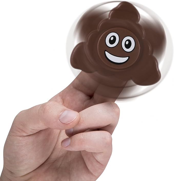 Kangaroo Poop Fidget Spinner for Kids - Emoticon Party Favor Spinning Fidget Toy for Adults - Compact Sensory Quiet Plastic Fidgets Spinners for Focus - Party Supplies & Easter Basket Stuffer for Kids