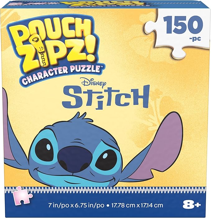 Spin Master Games, Stitch Micro Puzzle in Vinyl Pouch, 150 Pieces, Kids Puzzle Disney Collectible Case, Kids Toys for Girls & Boys, for Ages 8 & Up