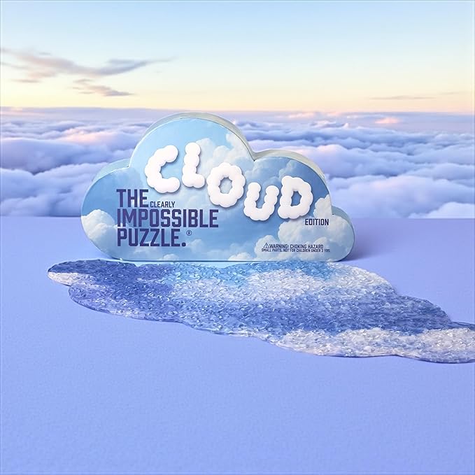 The Clearly Impossible Puzzle 100, 200, 500, 1000 Pieces Hard Puzzle for Adults Cool Difficult Clear Brain Teaser - Difficult Funny for Adults (Cloud Edition)