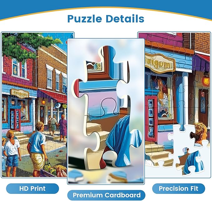 500 Piece Puzzles for Adults,Shopping Street Life Jigsaw Puzzle with Letters on Back,No Dust,Birthday and Barious Holiday Party,Challenging Family Games Gifts for Friends Men Women Seniors, 20.5*15In