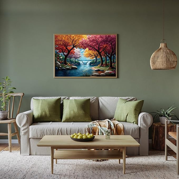 Landscape Puzzles for Adults 500 Pieces, Forest Jigsaw Puzzles 500 Pieces - Color Forest, Impossible Puzzle for Landscape Decor, Finished Size 20.47 * 14.96”, with 1:1 Poster, Letter on The Back