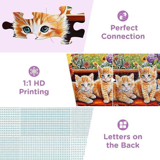 500 Pieces Jigsaw Puzzles for Adults, Cat Flower Truck Jigsaw Puzzles 500 Piece for Adults Seniors, Recycled Paper 500 Pieces Puzzle as Home Decor, Sturdy Puzzle Challenging Family Game Great Gift