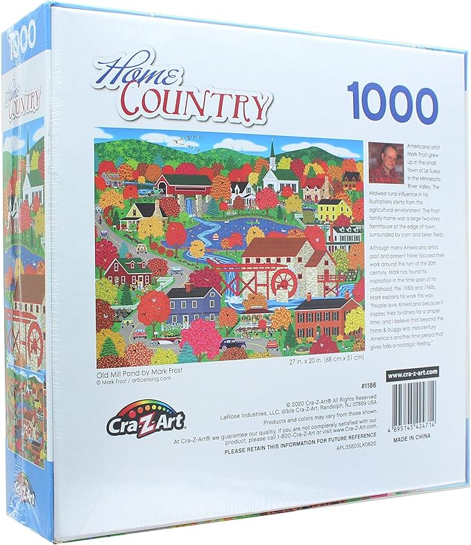 RoseArt - Home Country - Old Mill Pond - 1000 Piece Jigsaw Puzzle for Adults