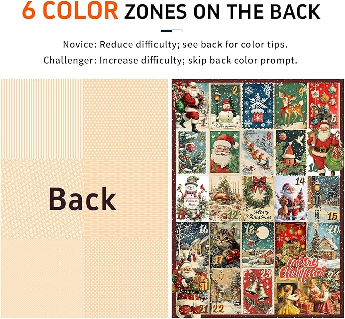1000 Piece Christmas Puzzle for Adults, 24 Vintage Holiday Scenes Jigsaw Puzzle, 19.2 x 26.6 in Decorative Christmas-Themed Puzzle, Perfect and Family Activity