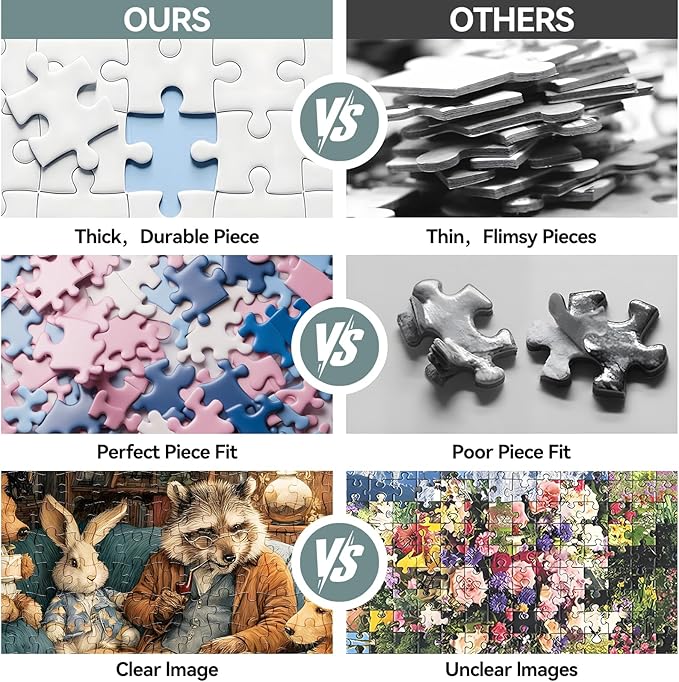 500 Piece Puzzle for Adults –Raccoon Grandpa Telling Stories Jigsaw Puzzles 500 Pieces, Puzzles for Adults 500 Pieces, Challenging Perfect for Game Nights, 20.5 X 15 in