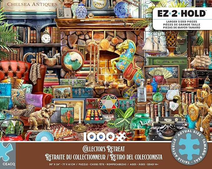 Ceaco - EZ2Hold - Collector's Retreat - 1000 Piece Jigsaw Puzzle for Adults - Challenging Puzzle Perfect for Game Nights - Finished Size is 30 x 24