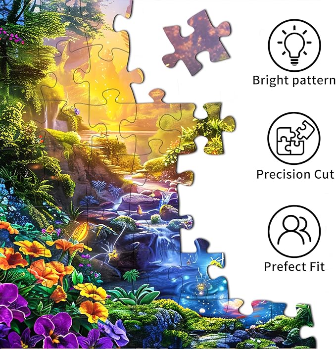Jigsaw Puzzles for Adults 1000 Pieces, Interlock Perfectly No Dust, Impossible Difficult Hard Fun 1000 Piece Jigsaw Puzzles for Adults-1:1 Poster-Magic Lake