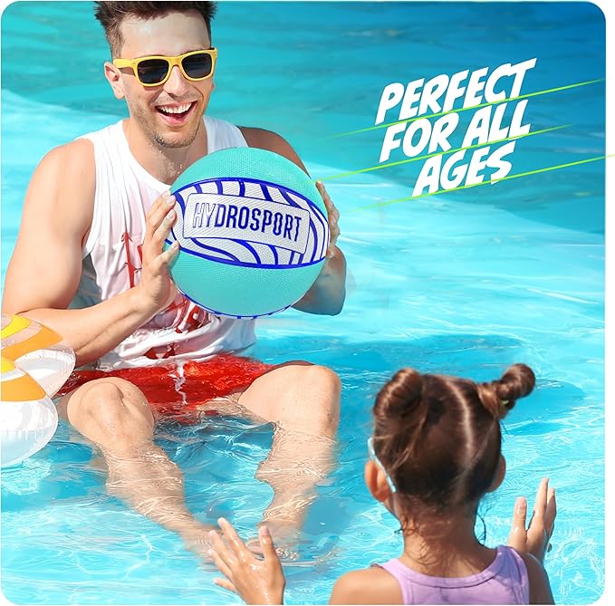 Pool Basketball (Size 3) - Pool Toys for Kids, Teens, & Adults - Water Basketball for Pools Party - Waterproof Swimming Balls - Water Toys for Kids Ages 8-12 - Lake, Beach Accessories - Summer Games